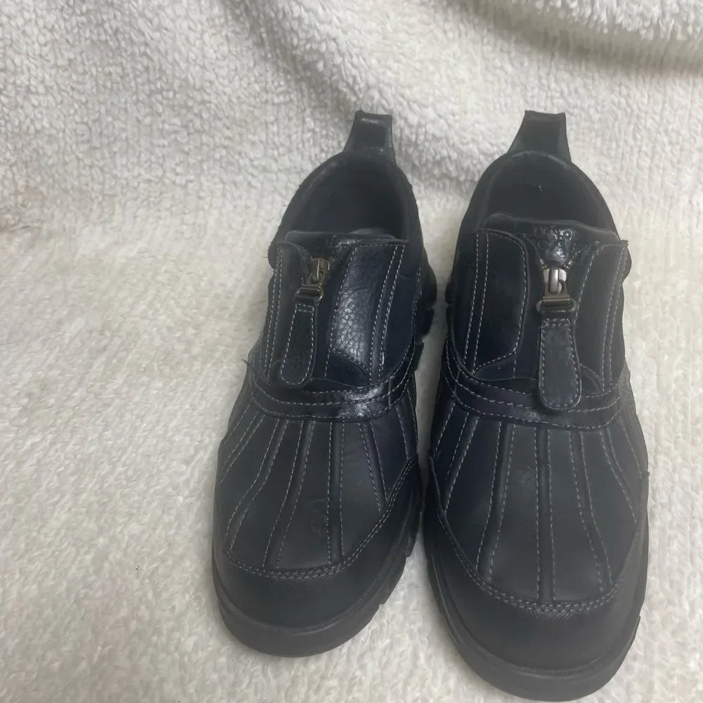 Marc Ecko Black Leather Men's Grierson Water Resistant Work Shoes SZ8.5.